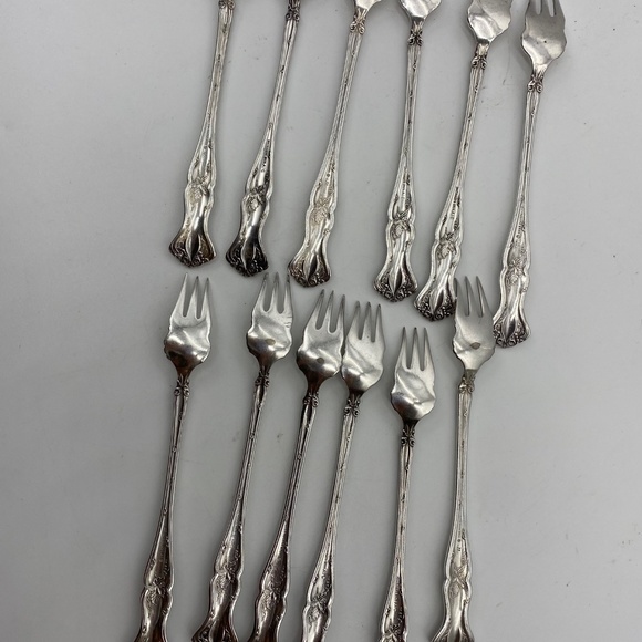 Dining | Vintage Rogers Hollow Grape Pattern Silverplate  Vintage Rogers Hollow Grape Pattern, Silver-plate Cocktail Forks- Set of 12